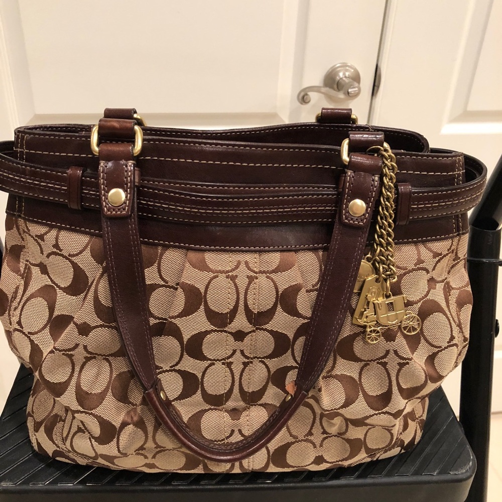 Coach Dark Brown and Tan Bag - Picture 2 of 5
